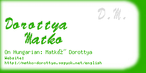 dorottya matko business card